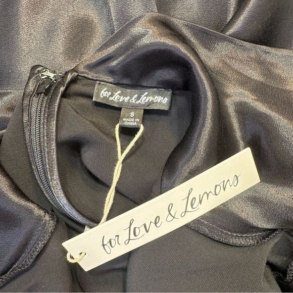 NEW For Love and Lemons Mini Willow Dress Black Size Small - Picture 10 of 13